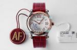 AF Factory Chopard Happy Sport Diamonds Replica Watch White Dial Purple Leather